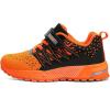 imageKUBUA Kids Sneakers for Boys Girls Running Tennis Shoes Lightweight Breathable Sport AthleticBlack Orange