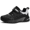 imageKUBUA Kids Sneakers for Boys Girls Running Tennis Shoes Lightweight Breathable Sport AthleticBlack White B