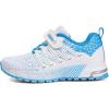 imageKUBUA Kids Sneakers for Boys Girls Running Tennis Shoes Lightweight Breathable Sport AthleticWhite Blue