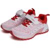 imageKUBUA Kids Sneakers for Boys Girls Running Tennis Shoes Lightweight Breathable Sport AthleticWhite Red