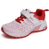 imageKUBUA Kids Sneakers for Boys Girls Running Tennis Shoes Lightweight Breathable Sport AthleticWhite Red