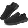imageKUBUA Mens Womens Slippers Indoor Lightweight House Shoes Outdoor Breathable Slip on LoafersBlack