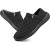 imageKUBUA Mens Womens Slippers Indoor Lightweight House Shoes Outdoor Breathable Slip on LoafersBlack