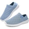 imageKUBUA Mens Womens Slippers Indoor Lightweight House Shoes Outdoor Breathable Slip on LoafersBlue