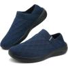 imageKUBUA Mens Womens Slippers Indoor Lightweight House Shoes Outdoor Breathable Slip on LoafersDark Blue