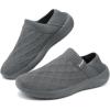 imageKUBUA Mens Womens Slippers Indoor Lightweight House Shoes Outdoor Breathable Slip on LoafersDark Grey