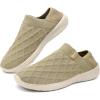 imageKUBUA Mens Womens Slippers Indoor Lightweight House Shoes Outdoor Breathable Slip on LoafersKhaki
