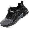 imageKUBUA Kids Sneakers for Boys Girls Running Tennis Shoes Lightweight Breathable Sport AthleticBlack Grey B