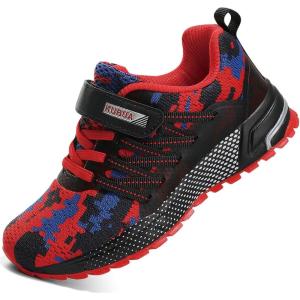 imageKUBUA Kids Sneakers for Boys Girls Running Tennis Shoes Lightweight Breathable Sport AthleticCamouflage Red a