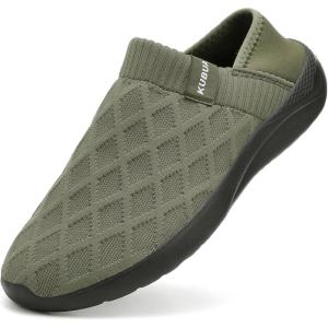 imageKUBUA Mens Womens Slippers Indoor Lightweight House Shoes Outdoor Breathable Slip on LoafersA Black Green