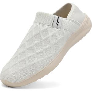 imageKUBUA Mens Womens Slippers Indoor Lightweight House Shoes Outdoor Breathable Slip on LoafersBeige