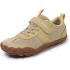 imageKUBUA Boys Girls Sneakers Kids Barefoot Shoes Comfort AntiSlip Walking Shoes for Indoor Outdoor Toddler Little Big KidBeige