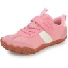 imageKUBUA Boys Girls Sneakers Kids Barefoot Shoes Comfort AntiSlip Walking Shoes for Indoor Outdoor Toddler Little Big KidPink