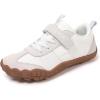 imageKUBUA Boys Girls Sneakers Kids Barefoot Shoes Comfort AntiSlip Walking Shoes for Indoor Outdoor Toddler Little Big KidWhite