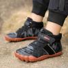 imageKUBUA Kids High Top Barefoot Shoes Boys Girls Minimalist Sneakers Lightweight Comfort Zero Drop Shoes Toddler Little Big KidBlack