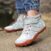 imageKUBUA Kids High Top Barefoot Shoes Boys Girls Minimalist Sneakers Lightweight Comfort Zero Drop Shoes Toddler Little Big KidLight Grey