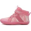 imageKUBUA Kids High Top Barefoot Shoes Boys Girls Minimalist Sneakers Lightweight Comfort Zero Drop Shoes Toddler Little Big KidPink