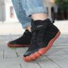imageKUBUA Kids High Top Barefoot Shoes Boys Girls Minimalist Sneakers Lightweight Comfort Zero Drop Shoes Toddler Little Big KidPure Black