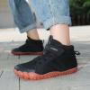 imageKUBUA Kids High Top Barefoot Shoes Boys Girls Minimalist Sneakers Lightweight Comfort Zero Drop Shoes Toddler Little Big KidPure Black