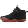 imageKUBUA Kids High Top Barefoot Shoes Boys Girls Minimalist Sneakers Lightweight Comfort Zero Drop Shoes Toddler Little Big KidPure Black