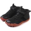 imageKUBUA Kids High Top Barefoot Shoes Boys Girls Minimalist Sneakers Lightweight Comfort Zero Drop Shoes Toddler Little Big KidPure Black