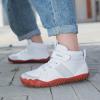 imageKUBUA Kids High Top Barefoot Shoes Boys Girls Minimalist Sneakers Lightweight Comfort Zero Drop Shoes Toddler Little Big KidWhite