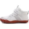 imageKUBUA Kids High Top Barefoot Shoes Boys Girls Minimalist Sneakers Lightweight Comfort Zero Drop Shoes Toddler Little Big KidWhite