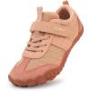 imageKUBUA Boys Girls Sneakers Kids Barefoot Shoes Comfort AntiSlip Walking Shoes for Indoor Outdoor Toddler Little Big KidApricot