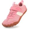 imageKUBUA Boys Girls Sneakers Kids Barefoot Shoes Comfort AntiSlip Walking Shoes for Indoor Outdoor Toddler Little Big KidPink