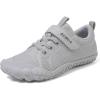 imageKUBUA Kids Barefoot Shoes Boys Girls Sneakers Naturally Splay Shoes Toddler Little Big KidB Grey