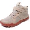 imageKUBUA Kids High Top Barefoot Shoes Boys Girls Minimalist Sneakers Lightweight Comfort Zero Drop Shoes Toddler Little Big KidBeige