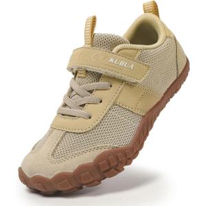 imageKUBUA Boys Girls Sneakers Kids Barefoot Shoes Comfort AntiSlip Walking Shoes for Indoor Outdoor Toddler Little Big KidBeige