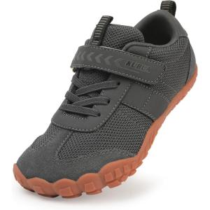 imageKUBUA Boys Girls Sneakers Kids Barefoot Shoes Comfort AntiSlip Walking Shoes for Indoor Outdoor Toddler Little Big KidDark Grey