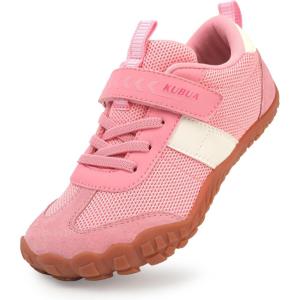 imageKUBUA Boys Girls Sneakers Kids Barefoot Shoes Comfort AntiSlip Walking Shoes for Indoor Outdoor Toddler Little Big KidPink