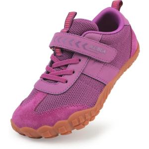 imageKUBUA Boys Girls Sneakers Kids Barefoot Shoes Comfort AntiSlip Walking Shoes for Indoor Outdoor Toddler Little Big KidPurple
