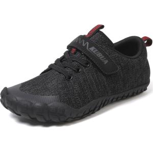 imageKUBUA Kids Barefoot Shoes Boys Girls Sneakers Naturally Splay Shoes Toddler Little Big KidA Black