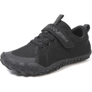 imageKUBUA Kids Barefoot Shoes Boys Girls Sneakers Naturally Splay Shoes Toddler Little Big KidB Black