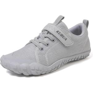 imageKUBUA Kids Barefoot Shoes Boys Girls Sneakers Naturally Splay Shoes Toddler Little Big KidB Grey