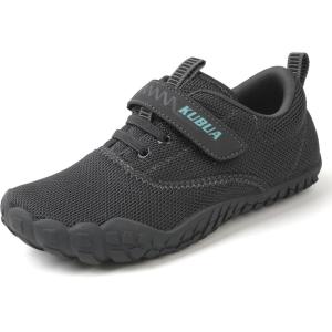 imageKUBUA Kids Barefoot Shoes Boys Girls Sneakers Naturally Splay Shoes Toddler Little Big KidC Grey