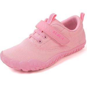 imageKUBUA Kids Barefoot Shoes Boys Girls Sneakers Naturally Splay Shoes Toddler Little Big KidC Pink