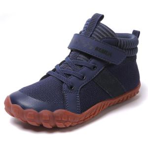 imageKUBUA Kids High Top Barefoot Shoes Boys Girls Minimalist Sneakers Lightweight Comfort Zero Drop Shoes Toddler Little Big KidBlue