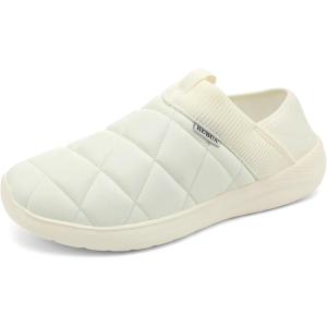 imageKUBUA Slippers for Men and Womens Indoor House Shoes Plush Slip on Outdoor Garden LoafersWhite