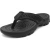 image:imageKUBUA Mens Beach FlipFlops Water Sandals Outdoor Athletic Thong Sandal SlippersAllblack