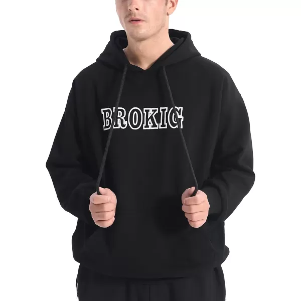 BROKIG Men's Casual Gym Hoodie Pullover Workout Athletic Fleece Hooded Sweatshirts Men