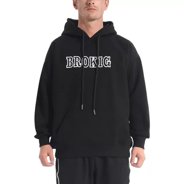 BROKIG Men's Casual Gym Hoodie Pullover Workout Athletic Fleece Hooded Sweatshirts Men