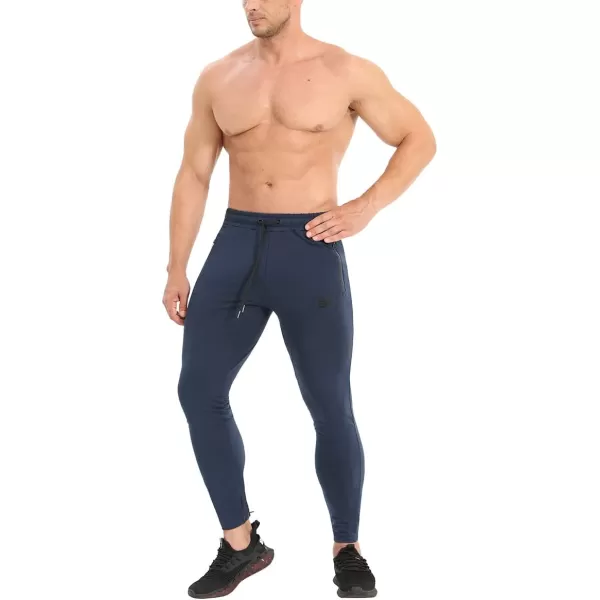 BROKIG Mens Ankle Cords Workout Jogger Pants, Slim Fit Gym Joggers Athletic Sweatpants for Men with Zipper Pockets
