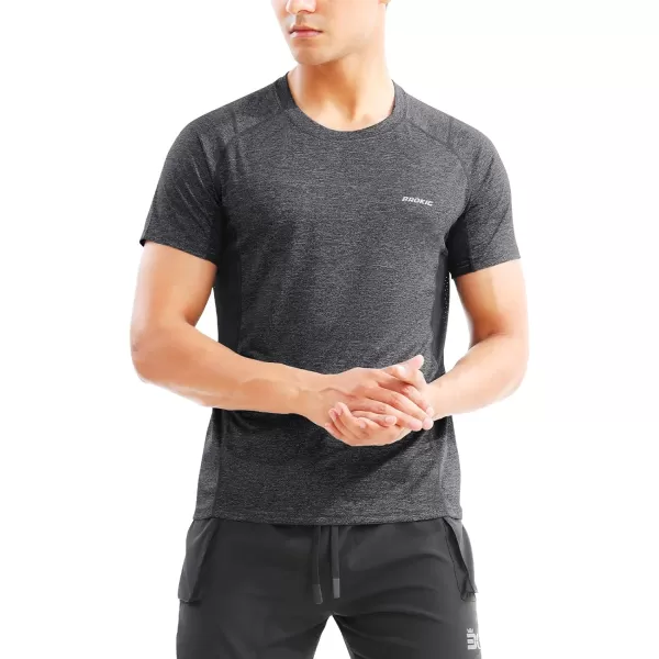 BROKIG Mens TDry Lightweight Gym Short Sleeve Shirts Workout Athletic T-Shirts Men Moisture Wicking