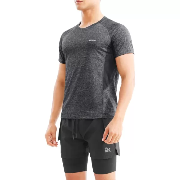 BROKIG Mens TDry Lightweight Gym Short Sleeve Shirts Workout Athletic T-Shirts Men Moisture Wicking