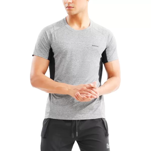 BROKIG Mens TDry Lightweight Gym Short Sleeve Shirts Workout Athletic T-Shirts Men Moisture Wicking