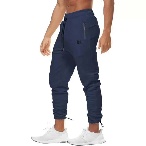 BROKIG Mens Ankle Cords Workout Jogger Pants, Slim Fit Gym Joggers Athletic Sweatpants for Men with Zipper Pockets